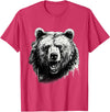 Forest Animal Art Bear Animal Art Portrait Wildlife Nature Artwork Drawing T-Shirt - Red Heather