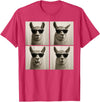 Retro Llama Portrait with Sunglasses Funny Llama Lover Cute Llama Photo Booth T-Shirt - Red Heather