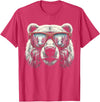 Funny Polar Bear Lover Polar Bear with Sunglasses T-Shirt - Red Heather