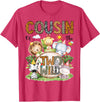 Safari Jungle Animals 2nd Birthday Boy Cousin of The Two Wild Safari Jungle 2nd Birthday Boy T-Shirt - Red Heather