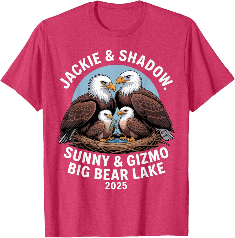 Nature Wildlife Art Prints Jackie & Shadow Sunny & Gizmo Big Bear Lake 2025 Eagle T-Shirt - Red Heather