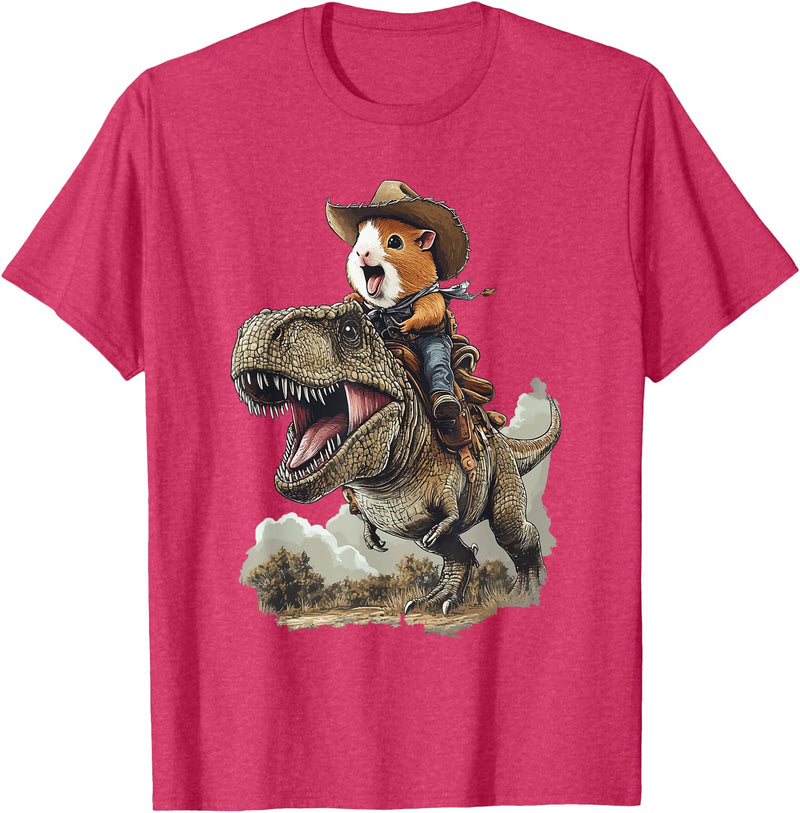 Animal Cowboy Guinea Pig Rex Cowboy T-Shirt - Red Heather