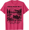 Fisher of Man Mark 1:17 Christian Scripture Jesus Fishing T-Shirt - Red Heather
