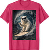 White Bear Surfing Waves Funny Animal Apparel Funny Polar Bear Surfer Catching Waves | Shaka Funny Animal T-Shirt - Red Heather