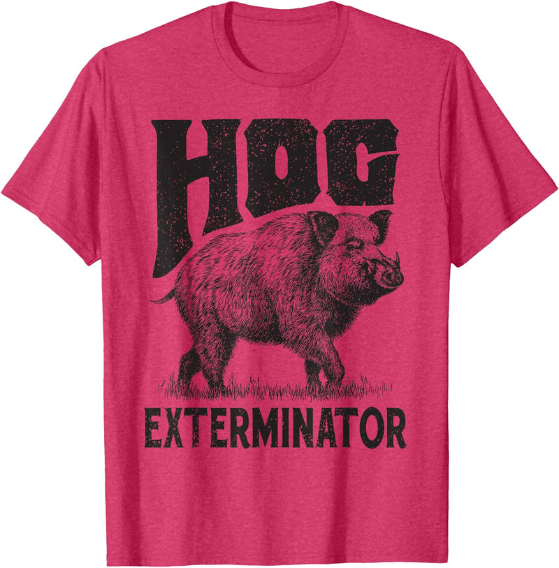 Hunting - Big Ray Designs Funny Hunting Hog Pig Sus Hunting Hog Exterminator apparel T-Shirt - Red Heather
