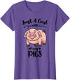 Just A Girl Who Loves Pigs T-Shirt - Purple Heather