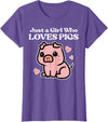 Pig Lover Shirts For Men Women Kids Just A Girl Who Loves Pigs Cute Hog Swine Toddler Girls Kids T-Shirt - Purple Heather