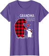 Papa & Mama Bear Outfit Grandma Bear Christmas Pajama Red Buffalo Plaid T-Shirt - Purple Heather