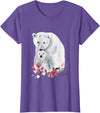 Mama Polar Bear and Baby Cub for Girls and Women T-Shirt - Purple Heather