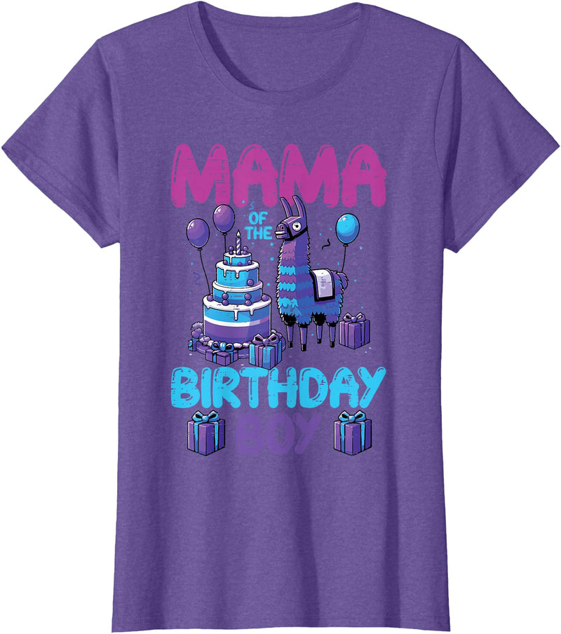 Birthday Party Shirts For Men Women Kids Mama of Birthday Boy Llama Pinata Party Family Match Women T-Shirt - Purple Heather