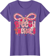 Speech Language Pathologist Valentines Day SLP Therapy T-Shirt - Purple Heather