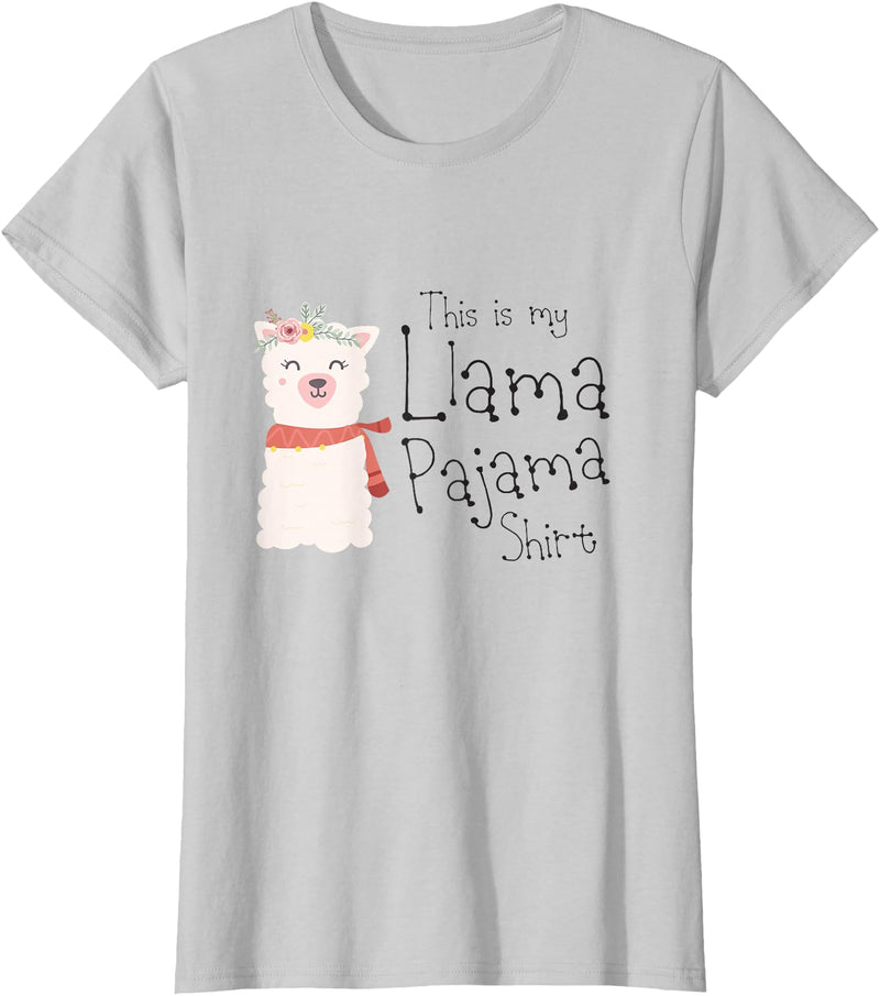 Cute This Is My Llama Pajama Shirt Gifts Womens & Kids This is My Llama Pajama Shirt Cute Alpaca Gift T-Shirt - Silver Grey