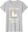 Cute Alpaca Llama Lover Clothing Gifts For Women Just A Girl Who Loves Alpacas Funny Alpaca Gifts for Girls T-Shirt - Silver Grey