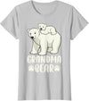 Polar Bear Family Art Creations Grandma Bear and Cub T-Shirt - Silver Grey