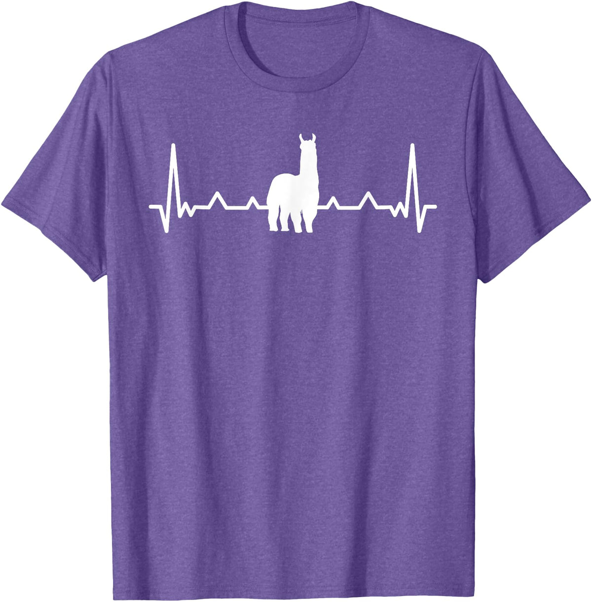 LLama Gifts & Accessories Llama Heartbeat Alpaca Llama Lover T-Shirt - Purple Heather