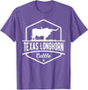 Farm and Longhorn Gift for Men and Cattle Clothing Texas Longhorn Cattle - Longhorn Cow For Cattle Farmer T-Shirt - Purple