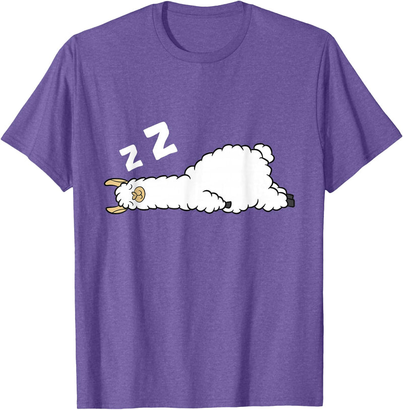 Sleeping Animals Tees And Gifts Llama Sleeping Tired Llama Pajama Love Llamas T-Shirt - Purple Heather