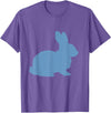 Cute Blue Rabbit Lover Bunny Graphic T-Shirt in Purple Heather