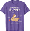 Rabbit Clothes Easter Outfit Hare Lover Gift Anatomy Bunny T-Shirt in Purple Heather