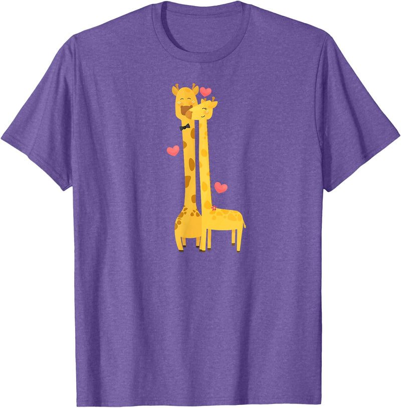 Engagement Gifts Engagement Giraffe Lover Couple T-Shirt - Purple Heather