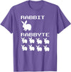 Rabbit & Rabbyte Computer Coding Nerds Jokes Programmer T-Shirt in Purple Heather