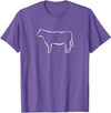Red Angus cow decor Red Angus Cow Art Print T-Shirt - Purple Heather