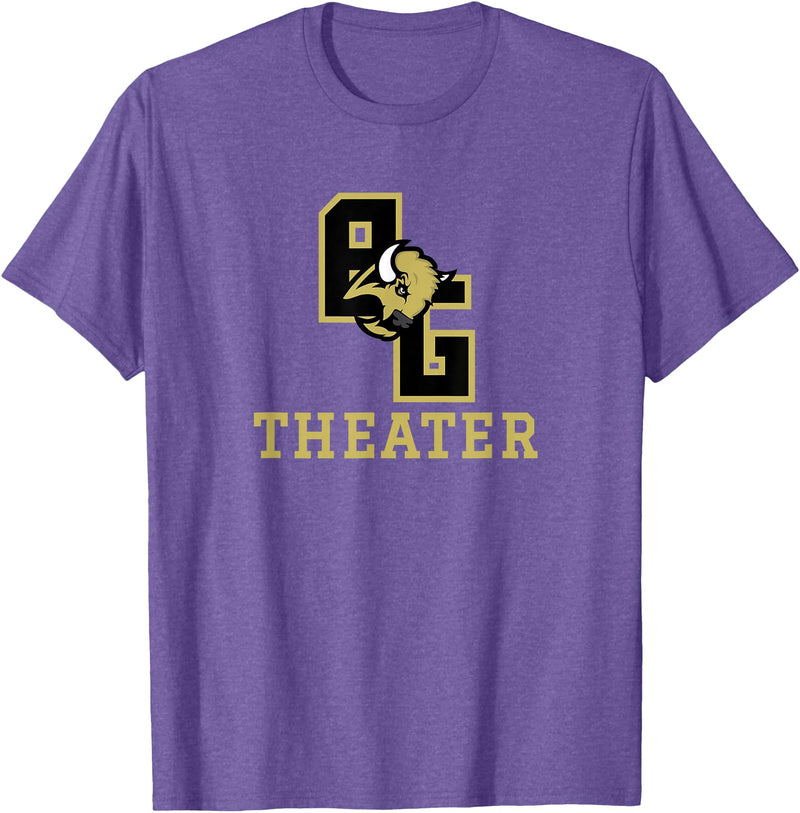 Buffalo Gap High School, Swoope, VA 24479 Buffalo Gap High School Bison Theater T-Shirt - Purple Heather