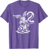 Cute Rabbit with Balloon 2nd Birthday Bunny Design for Kids T-Shirt in Purple Heather