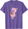 American Football USA animal Touchdown sport ball Pig plays American Football T-Shirt - Purple Heather