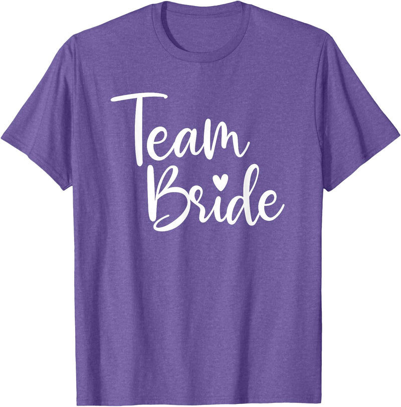 Team Bride Wedding tee Team Bride Wedding, Bride Bridal Party T-Shirt - Purple Heather