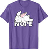 Lazy Rabbit Easter Bunny Not Today Nope T-Shirt in Purple Heather