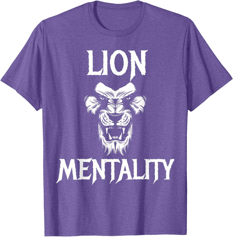 Lion Judah Shirts Animal Tees Lion Mentality Animal T-Shirt King Tees T-Shirt - Purple Heather
