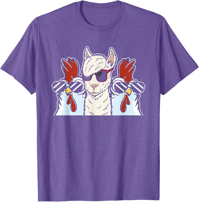 Llama Gifts & Accessories Chicken Llama Cool Alpaca - Lamaist Animal Llama T-Shirt - Purple Heather