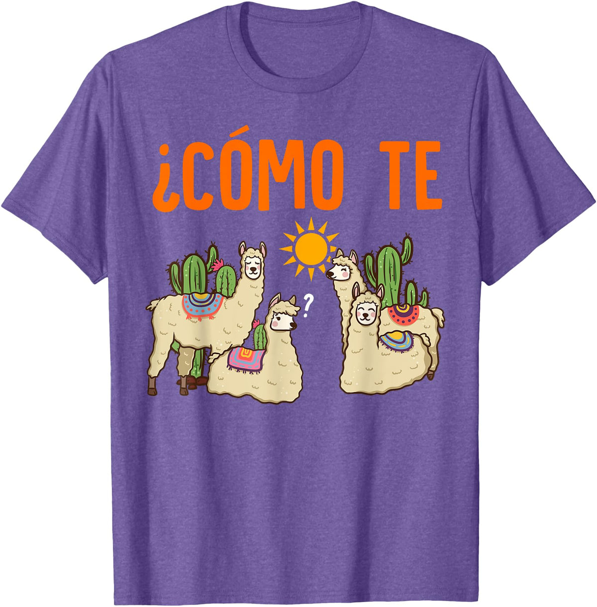 Nerd Ninja Llama Como Te LLamas Spanish Teacher Llama Gift T-Shirt for Men Women Girls Kids - Purple Heather