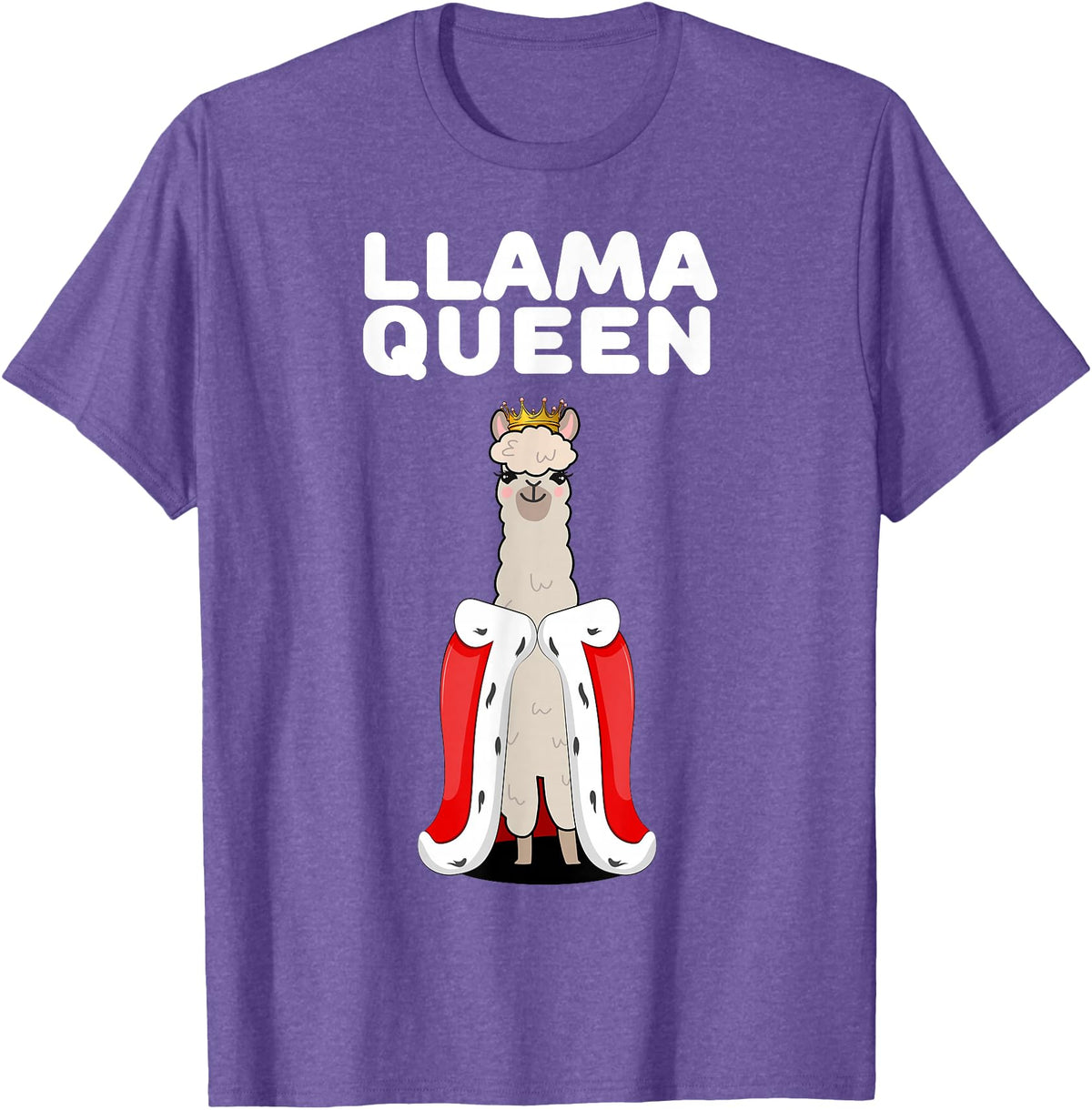 Womens Llama Shirts for Girls Llama Queen | Girls Llama Tshirt | Womens Llama T-Shirt - Purple Heather