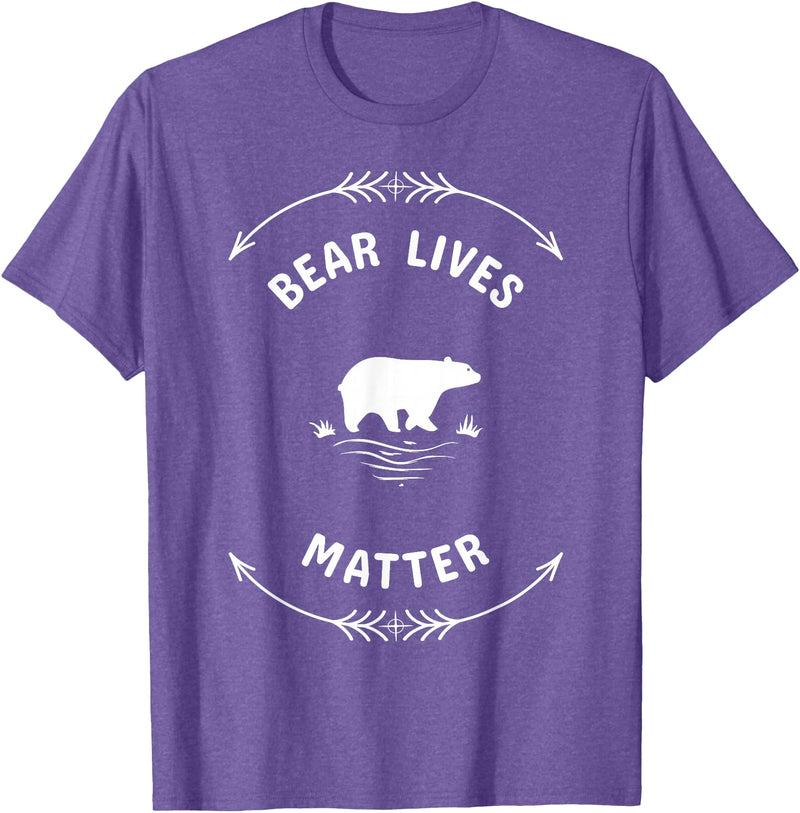Animal Lover Save The Bears Wild Animal Tees Animal Lover Bear Lives Matter Save The Bears T-Shirt T-Shirt - Purple Heather