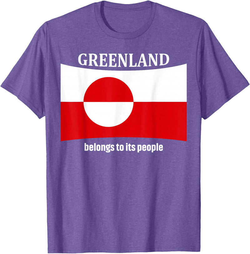 Greenlandic native heritage designs Greenland Flag, Belongs to its People, Independence Message T-Shirt - Purple Heather
