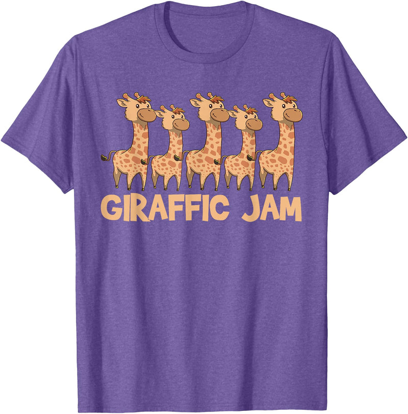 Cute Giraffe Gifts Giraffe Giraffic Jam Funny Word Game Cute T-Shirt - Purple Heather