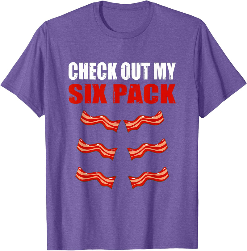 Check Out My Six Pack Bacon Gymer Bodybuilding Watch My Sixpack Funny Bacon Gymer Bodybuilding T-Shirt - Purple Heather