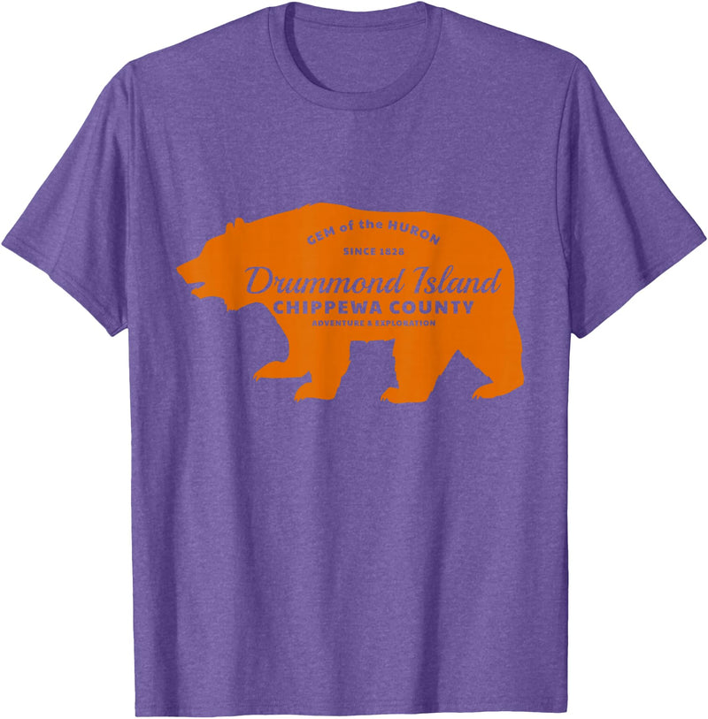 Crane Street Design Drummond Island Bear - T T-Shirt - Purple Heather