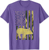 BoredKoalas Farming Farm Shirts Farmer Gifts Camo US Flag Pig Military Farm Animal Patriotic Farmer Gift T-Shirt - Purple Heather