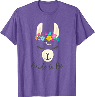 Gym is Bae Llama Bride to Be Wedding Bridal Shower Alpaca T-Shirt - Purple Heather