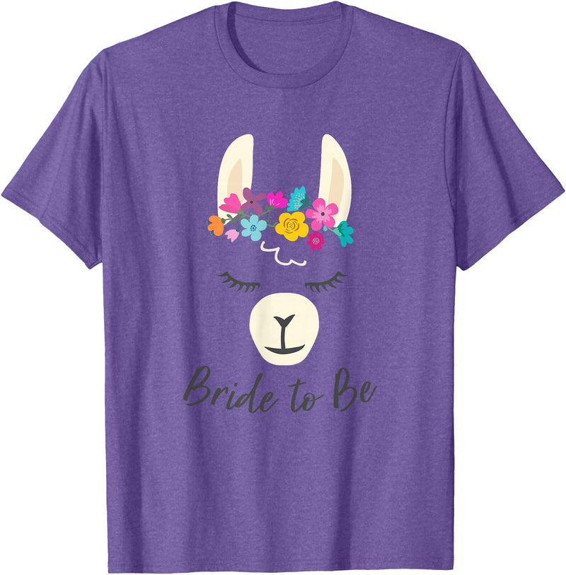 Gym is Bae Llama Bride to Be Wedding Bridal Shower Alpaca T-Shirt - Purple Heather