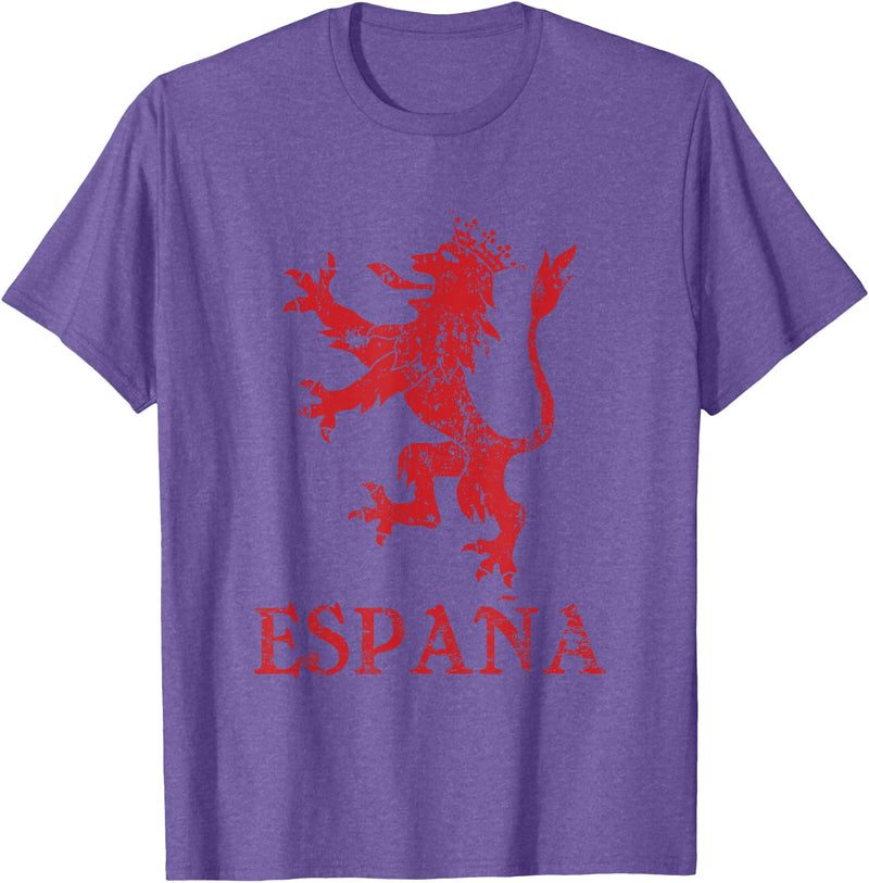 Threadrock Espana Spain Lion Symbol Spanish Spanish Pride T-Shirt - Purple Heather