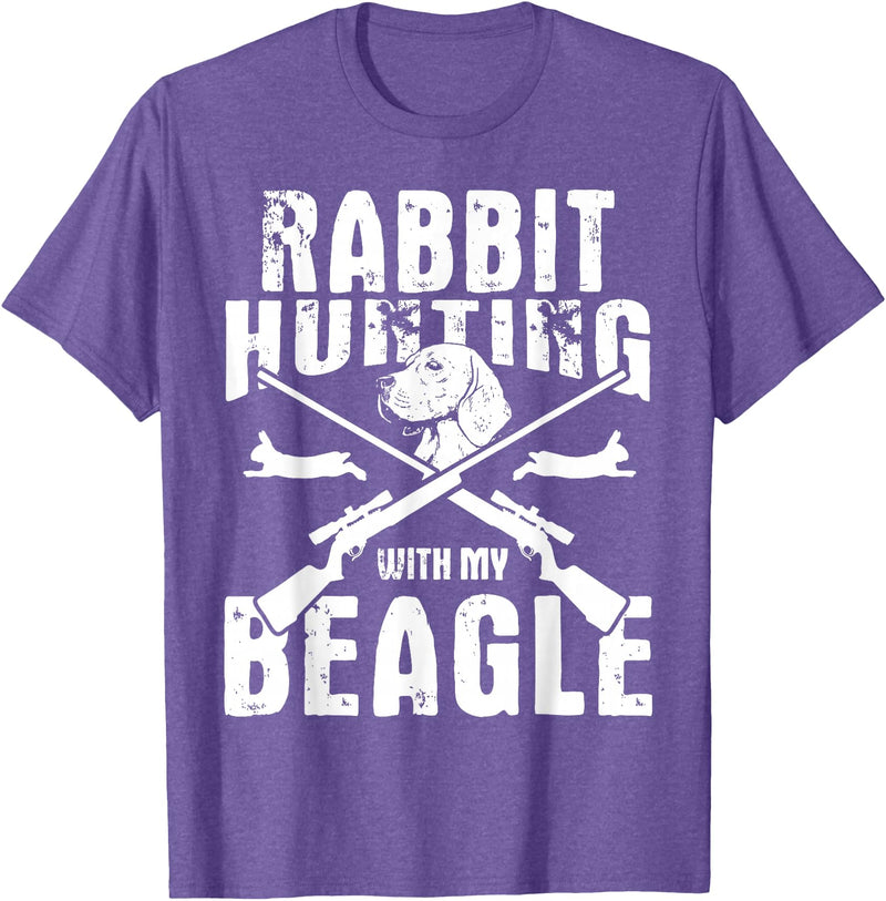 Rabbit Hunting Dog - Beagle Hunter Beagles T-Shirt in Purple Heather
