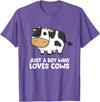 Funny Cow Lover Gifts Just a Boy Who Loves Cows T-Shirt - Purple Heather