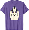 Wild Harmony Friends Co Polar Bear Penguin Friendship Cute Best Friends T-Shirt - Purple Heather