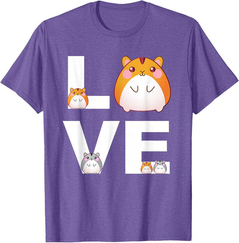 Hamster Love Cute Hamsters Shirt Animal Toys Pets Lovers T-Shirt - Purple Heather