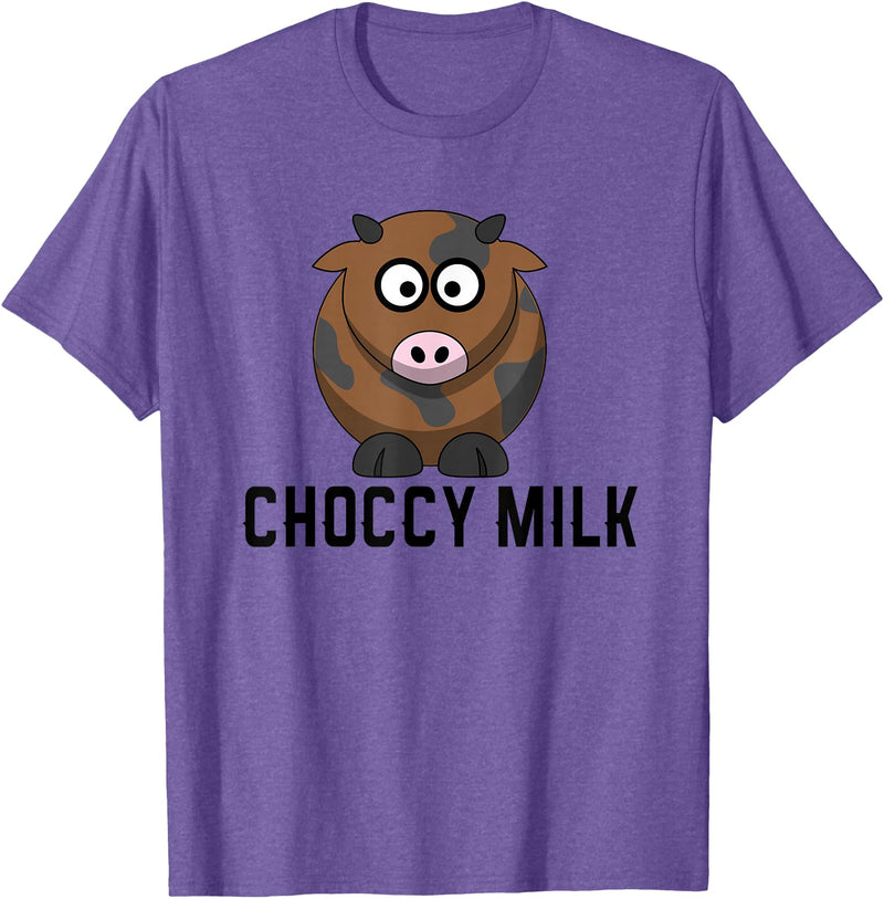 Funny Choccy Milk Chocolate Cow Novelty Shirts Funny Choccy Chocolate Milk Novelty T-Shirt T-Shirt - Purple Heather