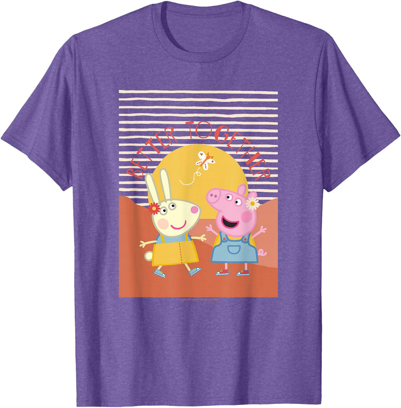 Peppa Pig Better Together Rebecca Rabbit Retro Portrait T-Shirt - Purple Heather